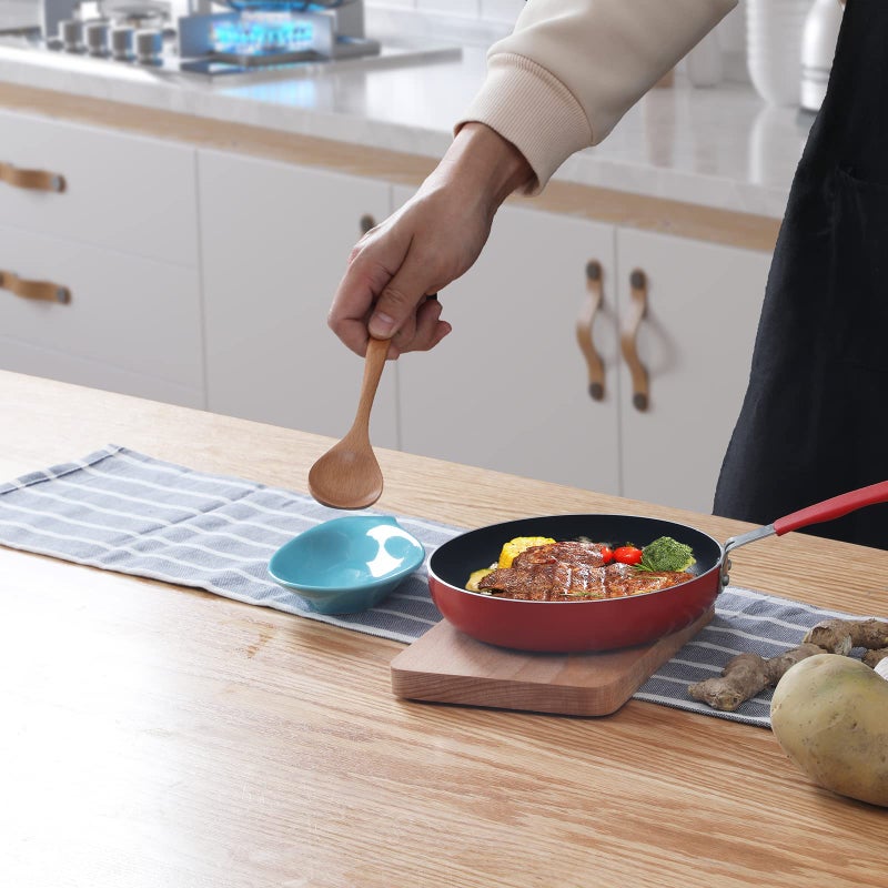 ONTUBE Ceramic Spoon Rests for Buffet Table Set of 5, Sauce Dish Resting Cooking Spoons Holder for Home and Kitchen, 6.5 Inch MixColor - Image 2